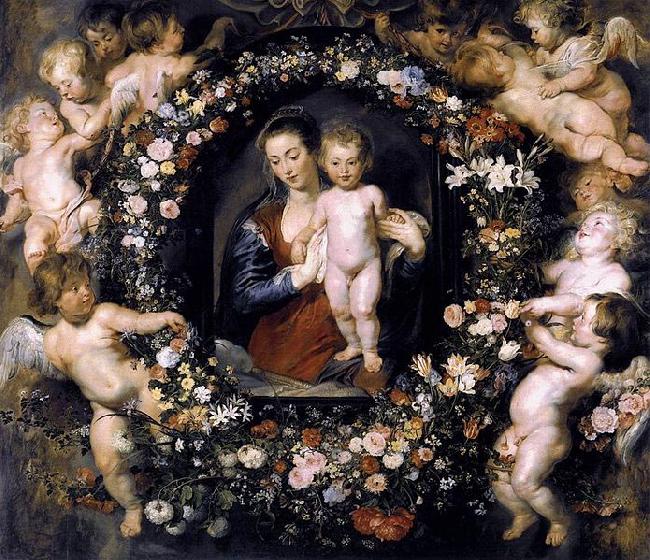 Peter Paul Rubens Madonna in Floral Wreath oil painting image